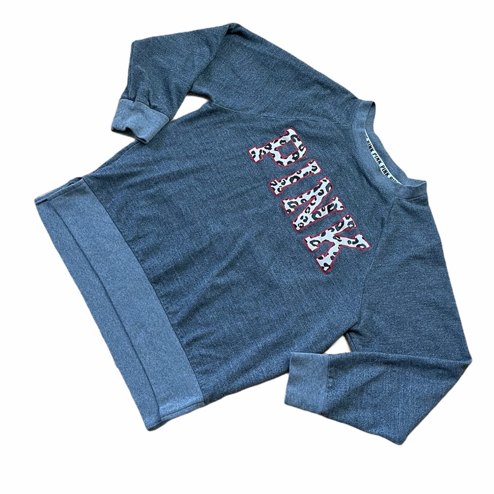 Victoria's Secret PINK | Grey Leopard Sweatshirt - Picture 3 of 11